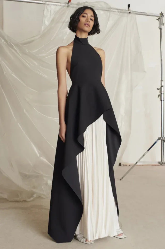 Victoria Layered Halter Gown Set - TEVQA