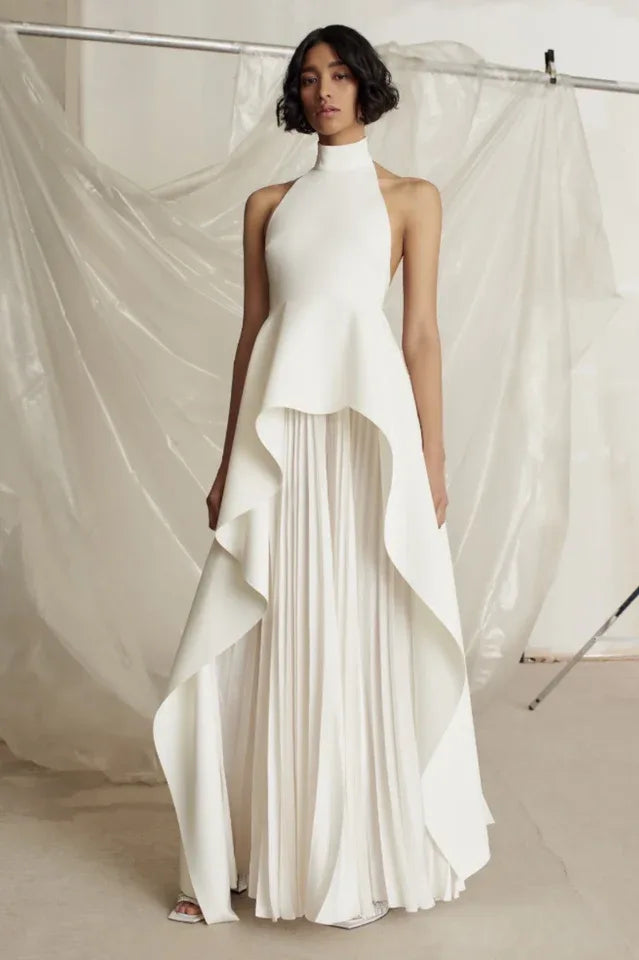 Victoria Layered Halter Gown Set - TEVQA