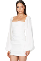 Glossy Satin Square Neck Mini Dress | Dress In Beauty