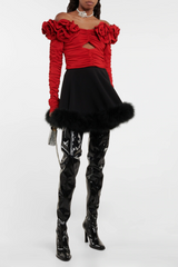 Floral Appliqu¨¦d Ruched Crop Top | Dress In Beauty