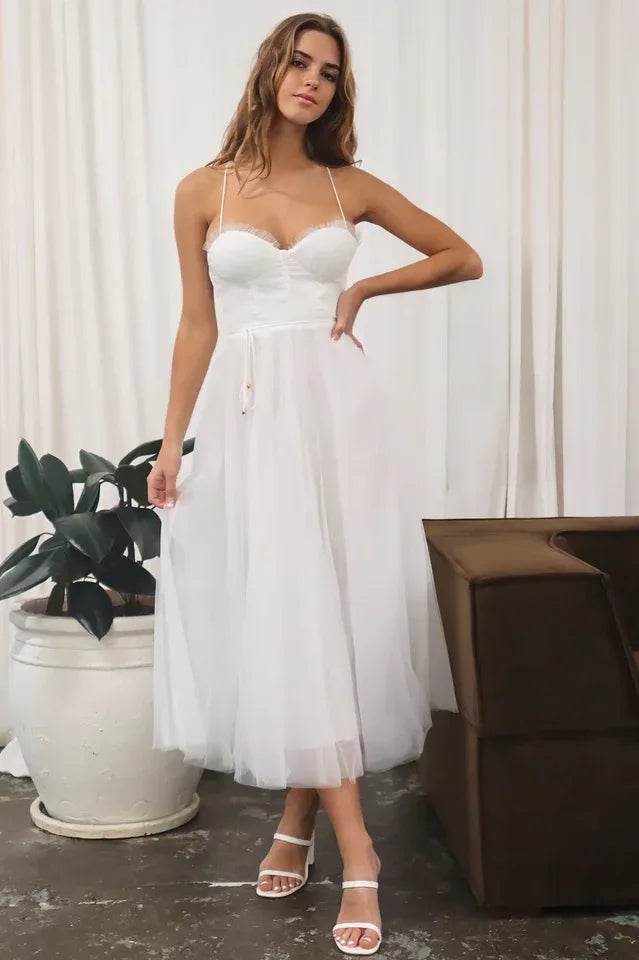 Cindy Tulle Midi Dress - TEVQA