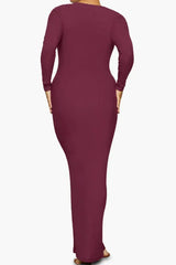 Ribbed Knit Square Neck Maxi Dress - View 14 | TEVQA