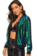 Sequin bomber jacket with color-shifting effect - View 6 | TEVQA