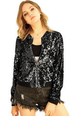 Sequin bomber jacket with color-shifting effect - View 21 | TEVQA