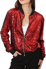 Sequin bomber jacket with color-shifting effect - View 18 | TEVQA