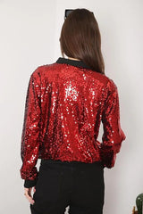 Sequin bomber jacket with color-shifting effect - View 19 | TEVQA