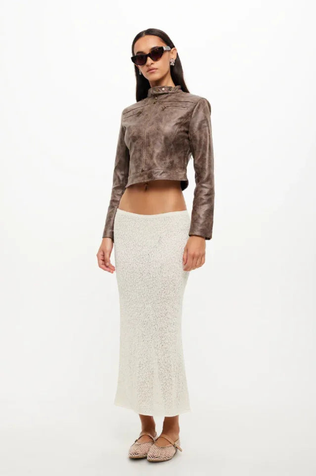 Faux leather moto jacket - View 14 | TEVQA