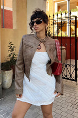 Faux leather moto jacket - View 19 | TEVQA