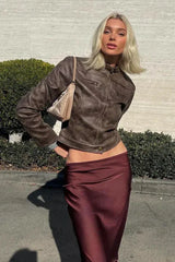 Faux leather moto jacket - View 20 | TEVQA