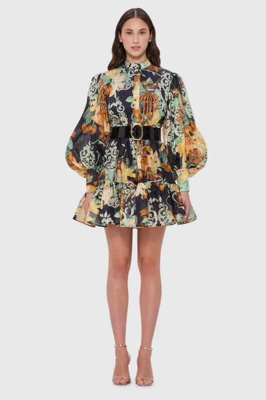 Alexandra Belted Mini Dress - TEVQA