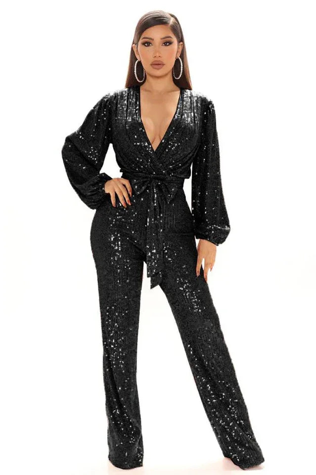Women's sequin jumpsuit - View 6 | TEVQA