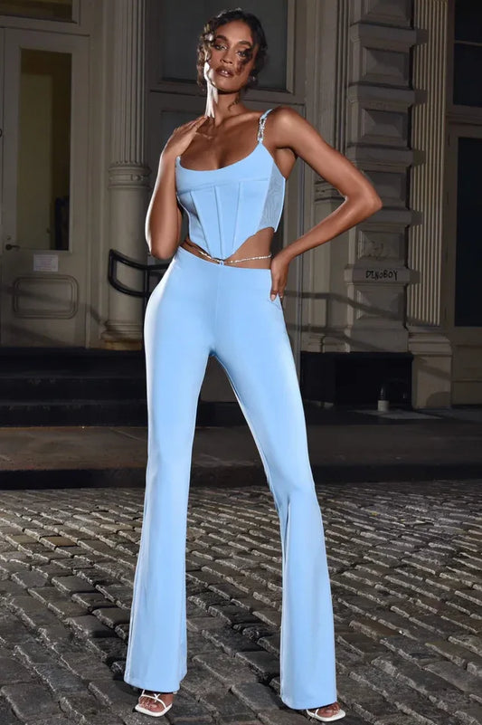Tristyn Strap Corset Top + Pants Set - TEVQA