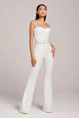 Lucinda Gold Sequin Jumpsuit - View 10 | TEVQA