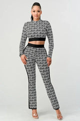 Monogram Knit Two Piece Set - View 6 | TEVQA