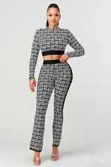 Monogram Knit Two Piece Set - View 7 | TEVQA