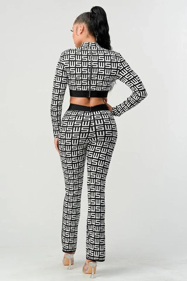 Monogram Knit Two Piece Set - View 9 | TEVQA