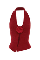 Sparkle Halter Top with Rose Detail - View 7 | TEVQA