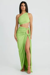 Viera Hollow Backless Split Dress Set - TEVQA