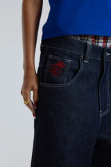 Baggy jeans with sandblast wash denim and embroidered details - View 7 | TEVQA