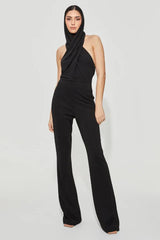 Backless Hooded Jumpsuit With Slip Pockets - TEVQA