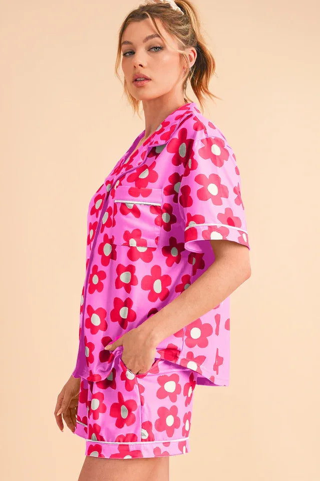 Floral print pajama set - View 6 | TEVQA