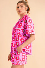 Floral print pajama set - View 6 | TEVQA