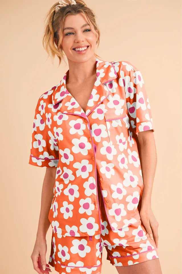 Floral print pajama set - View 8 | TEVQA