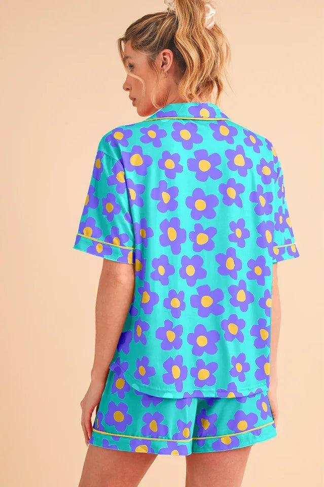 Floral print pajama set - View 13 | TEVQA
