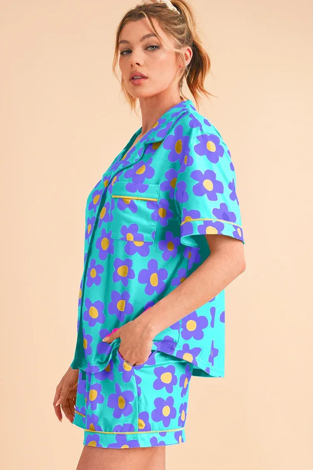 Floral print pajama set - View 12 | TEVQA