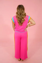 Women's striped knit two-piece set - View 7 | TEVQA