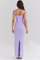 Breeze Orchid Satin Corset Maxi Dress | Dress In Beauty