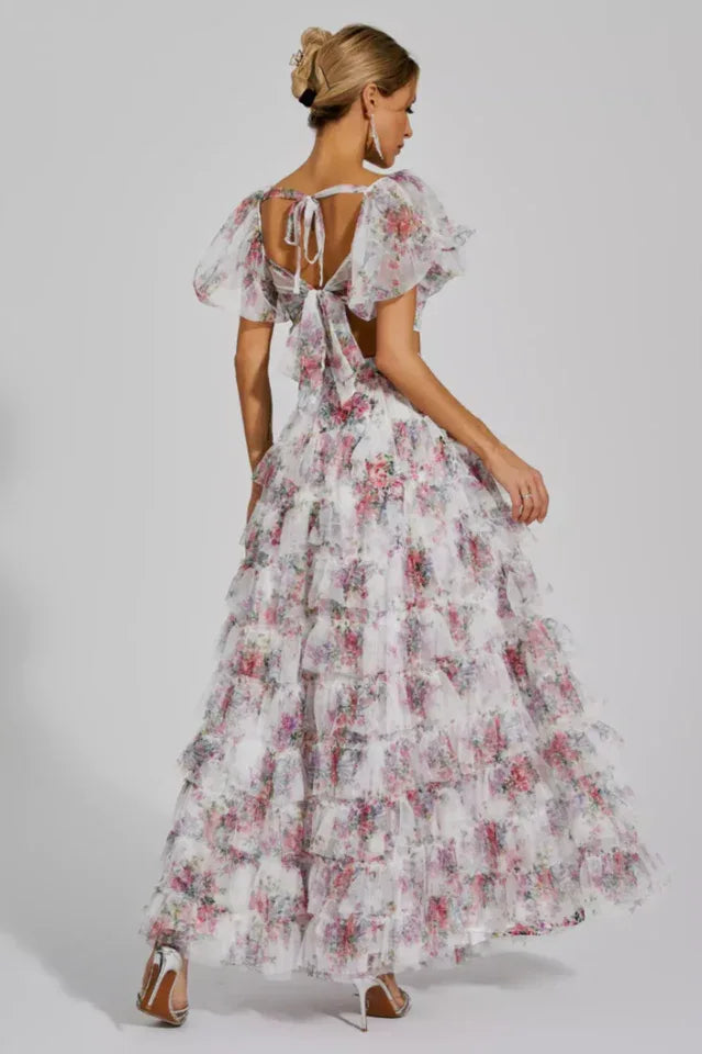 Braylee Purple Floral Ruched Set - View 9 | TEVQA