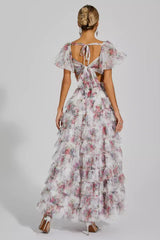 Braylee Purple Floral Ruched Set - View 10 | TEVQA
