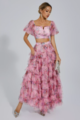 Braylee Purple Floral Ruched Set | Dress In Beauty