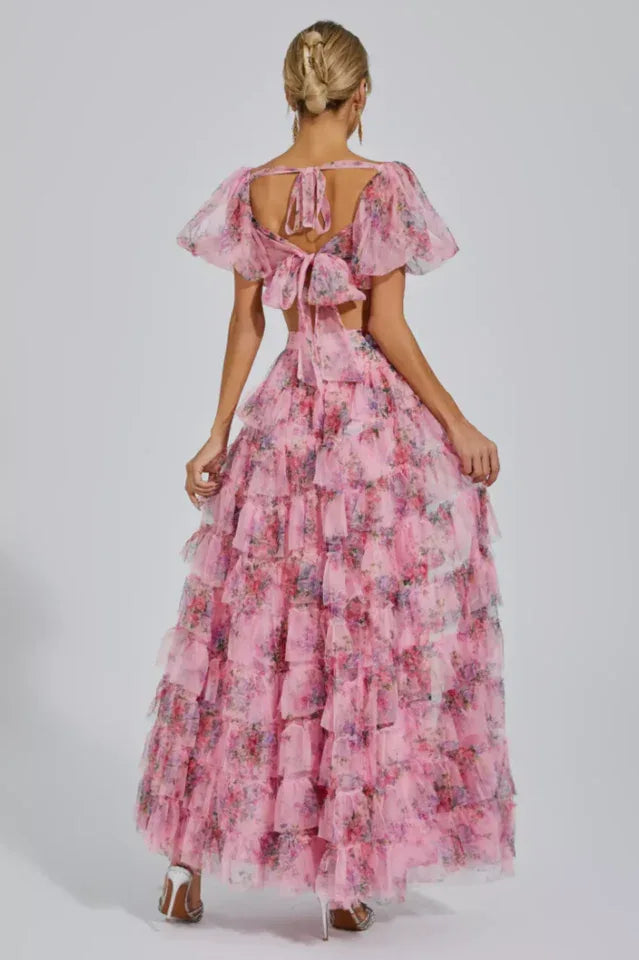 Braylee Purple Floral Ruched Set - View 15 | TEVQA