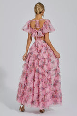 Braylee Purple Floral Ruched Set - View 15 | TEVQA