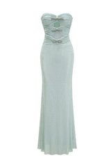 Sebille Embellished Bow Detail Maxi Dress - TEVQA