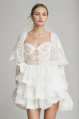 Alix Puff Shoulder Tiered Mini Dress | Dress In Beauty