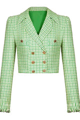 Textured Double Breasted Blazer & Skirt Set - TEVQA