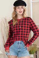 Women’s Pink Leopard Print Long Sleeve Pullover Top - TEVQA