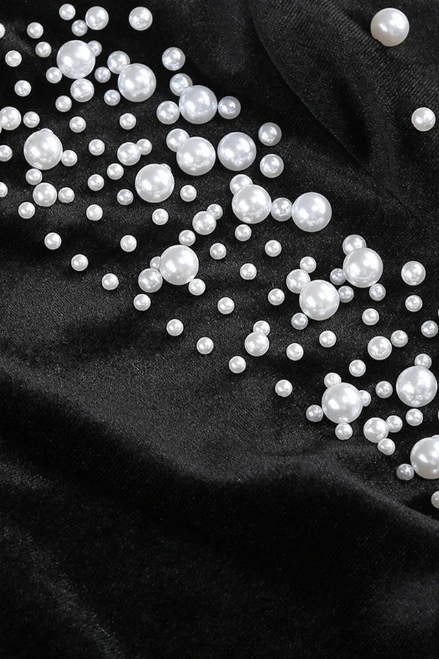 Long sleeve beaded mini dress - View 9 | TEVQA
