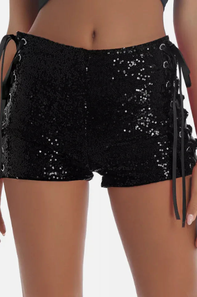 Sequin Party Shorts - View 6 | TEVQA