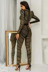 Agatha Long Sleeve Rhinestone Pantsuit | Dress In Beauty
