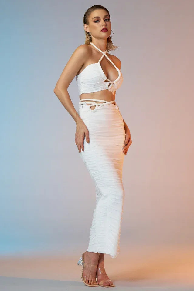 Kaitlyn Halter Maxi Dress - TEVQA