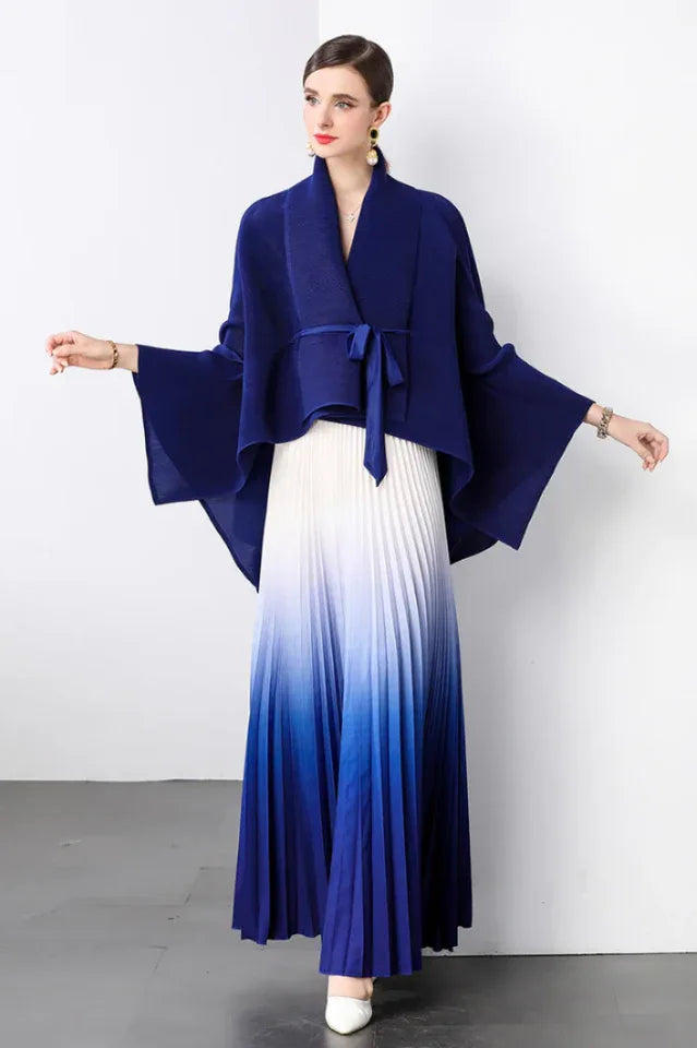 Ombre pleated two piece set - View 6 | TEVQA