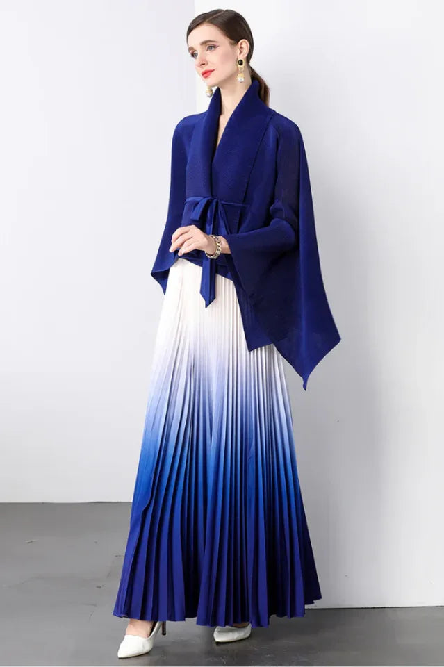 Ombre pleated two piece set - View 7 | TEVQA