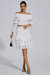 Raina White One-Shoulder Embroidered Set | Dress In Beauty