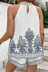 Paisley print halter top and shorts set - View 6 | TEVQA