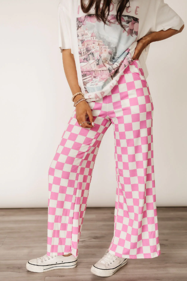 Pep Talk Checker Knit Pants | Dress In Beauty