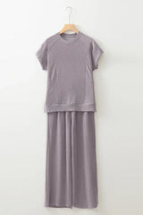 Women's Knit Lounge Set - View 9 | TEVQA